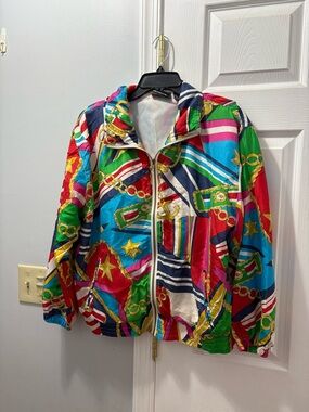 Mureli Vintage 80’s Silk Nautical Bomber Jacket